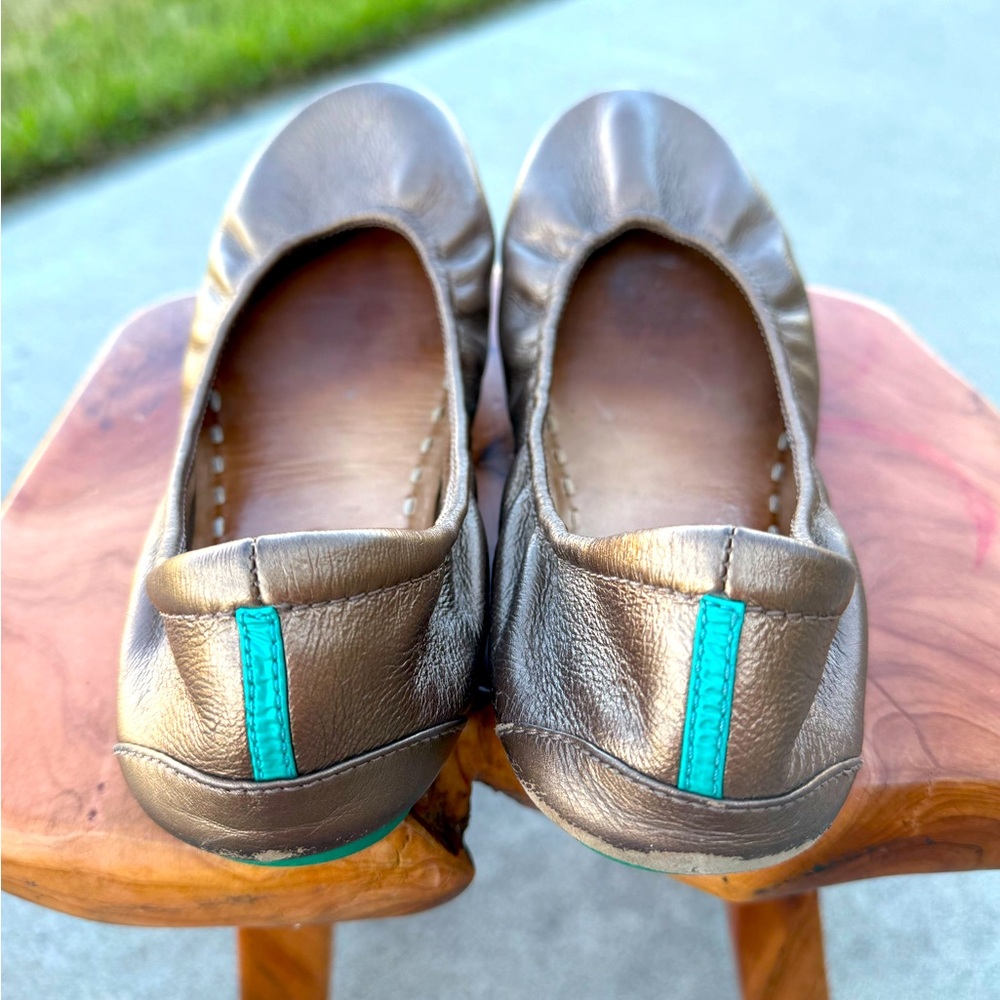 TIEKS by Gavrieli Women's Shoes Size 10 Metallic Bronze Leather Ballet Flats